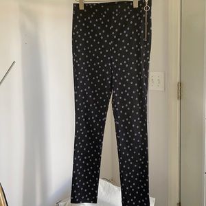ZARA FLORAL ZIP STRETCHY PANTS